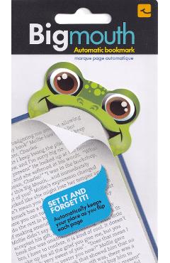 Semn de carte colt pagina: Broscuta. Big mouth frog