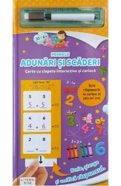 Primele adunari si scaderi. Carte cu clapete interactive si carioca - LITERA Primele adunari si scaderi. Carte cu clapete interactive si carioca - LITERA