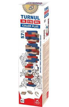 Turnul instabil color Plus. Piese din lemn