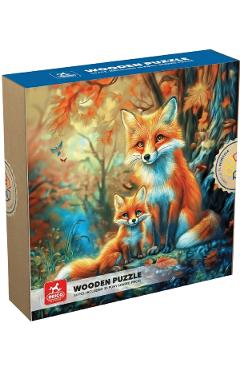 Puzzle lemn 50 piese: Vulpite