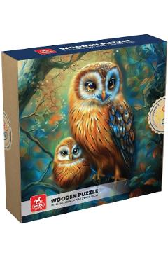 Puzzle lemn 50 piese: Bufnite