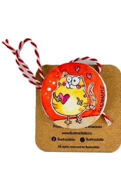 Brosa martisor pictata: Pisi rouge