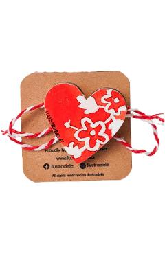 Brosa martisor pictata: Inima