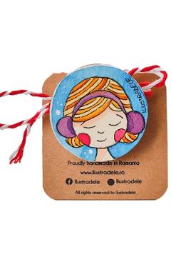 Brosa martisor pictata: I love musik