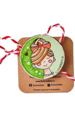 Brosa martisor pictata: Madame elegance