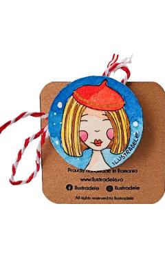 Brosa martisor pictata: Madame chic