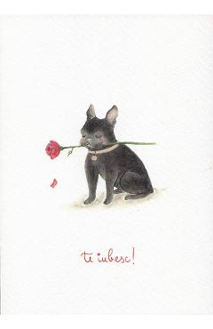 Felicitare: Frenchie Te iubesc! Mai Colorat