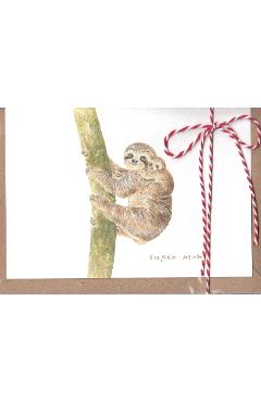 Felicitare martisor: Super Mom Sloth. Mai Colorat