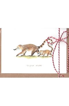 Felicitare: Super Mom Coati. Mai Colorat