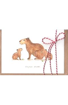 Felicitare martisor: Super Mom Capibara. Mai Colorat