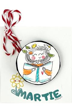 Brosa martisor mare: Iubesc cartile!