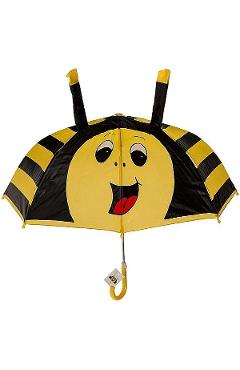 Umbrela galben-negru cu deschidere automata si fluier