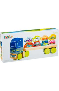 Jucarie din lemn: Camion pentru masini