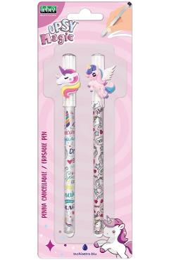 Set 2 pixuri cu cerneală termosensibilă: Pix alb si roz cu unicorn alb si roz. Upsy Magic