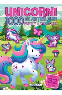 Unicorni. 1000 de abtibilduri pentru a crea scene - GIRASOL Unicorni. 1000 de abtibilduri pentru a crea scene - GIRASOL