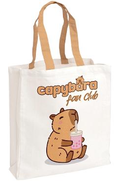 Sacosa textila canvas: BeCappy. Capybara Fun Club