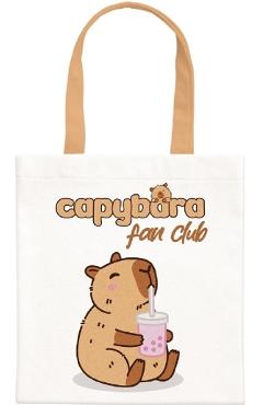 Sacosa textila canvas: BeCappy. Capybara Fun Club