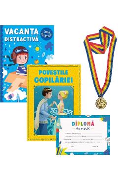Pachet: Vacanta distractiva. Povestile copilariei + Diploma + Medalie - Clasa pregatitoare - Aurelia Seulean, Marioara Minculescu, Elena Oltean