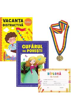 Pachet: Vacanta distractiva. Cufarul cu povesti + Diploma + Medalie - Clasa 1 - Aurelia Seulean, Marioara Minculescu, Elena Oltean