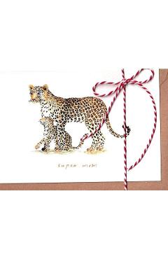 Felicitare martisor: Super Mom Leopard. Mai Colorat