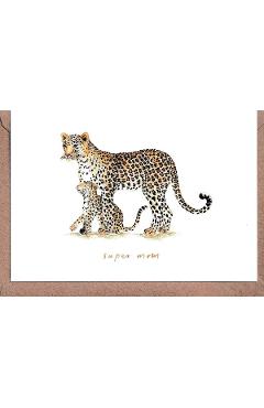 Felicitare: Super Mom Leopard. Mai Colorat