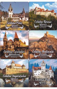 Set 6 suporturi pentru pahare. Cetati si castele