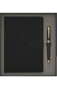 Set stilou negru + agenda
