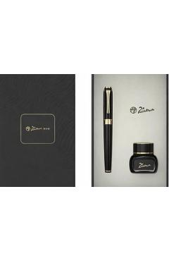 Set Stilou Polo negru + calimara cerneala