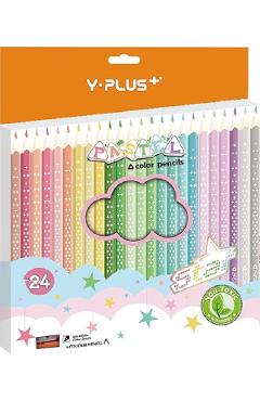 Set 24 creioane colorate pastel + ascutitoare
