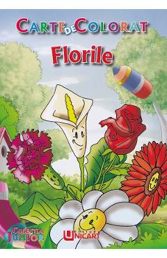 Florile. Carte de colorat - UNICART Florile. Carte de colorat - UNICART