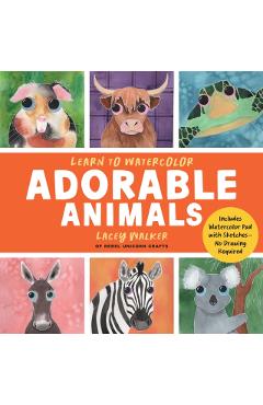 Learn to Watercolor Adorable Animals: 20 Step-By-Step Beginner-Friendly Lessons on Watercolor Paper - Lacey Walker - Imagine 1