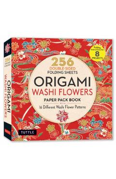 Origami Washi Flowers Paper Pack Book: 256 Double-Sided Folding Sheets (Includes Instructions for 8 Models) -