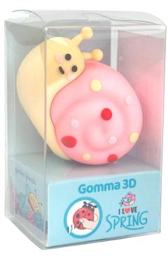 Radiera Garden Friends 3D. Melc roz