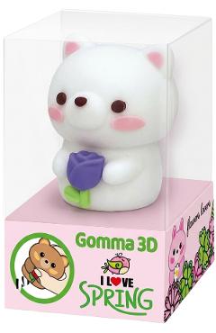 Radiera Flowers Lovers 3D. Ursulet alb