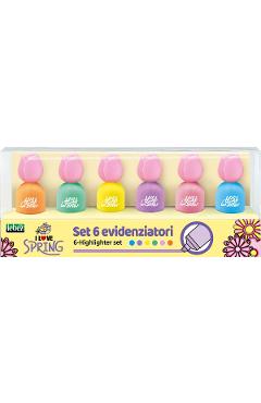Set 6 markere evidentiatoare Puffy Tulips