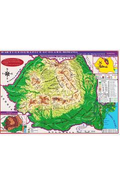 Plansa: Harta Romaniei. Harta fizica, harta repartitiei oraselor A4 - CARTA ATLAS GROUP Plansa: Harta Romaniei. Harta fizica, harta repartitiei oraselor A4 - CARTA ATLAS GROUP
