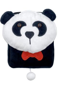 Geanta din plus moale. Alb-negru