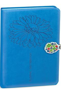 Jurnal cu inchidere magnetica: Floral. Albastru