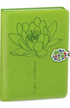 Jurnal cu inchidere magnetica: Floral. Verde