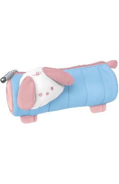 Penar Cilindric matlasat Cute Dog. Bleu-Roz