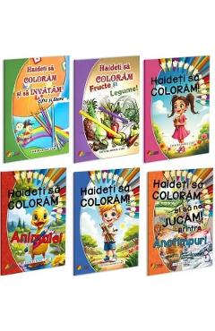 Pachet 6 carti: Haideti sa coloram! - ROXEL CART Pachet 6 carti: Haideti sa coloram! - ROXEL CART