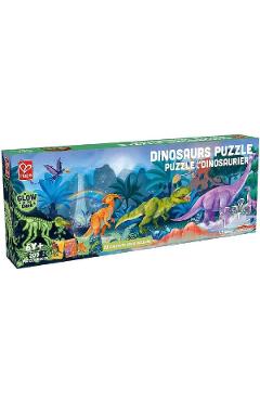 Puzzle fotoluminescent. Dinozauri