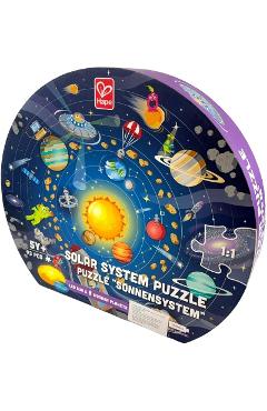 Puzzle. Sistemul Solar cu LED si planete din lemn