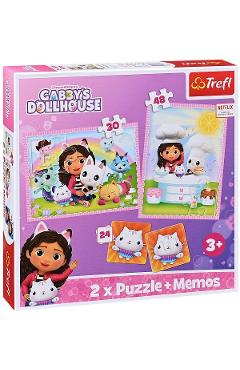 Puzzle 2 in 1 + Memos. Gabby's Dollhouse