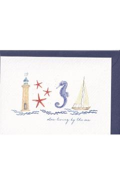 Carte postala: Slow living by the sea. Farul genovez. Maicolorat