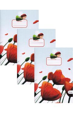 Set 3 caiete A5 Tip 1. Poppies