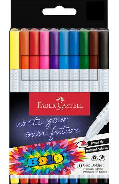 Set carioci 10 culori grip Boldpen