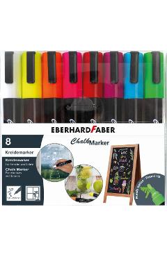 Set 8 markere cretă lichidă: Eberhard Faber