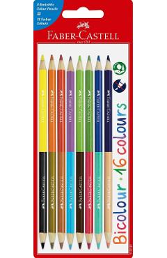 Set 8 creioane colorate bicolore
