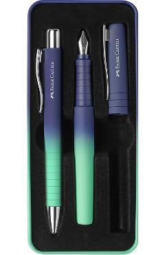 Set stilou M + Pix XB Poly Flow. Albastru-turcoaz